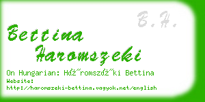 bettina haromszeki business card